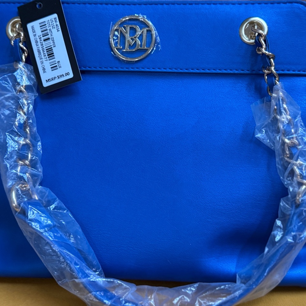 Badgley Mischka Vibrant Royal Blue Chain-Handle Shoulder Bag